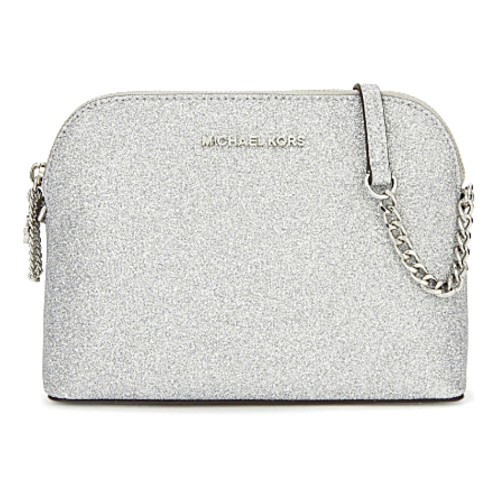 Michael Kors glitter cross body elegant silver evening bag business